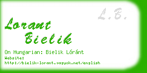 lorant bielik business card